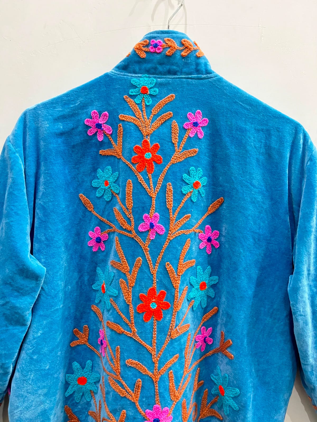 Azure Bloom Velvet Jacket