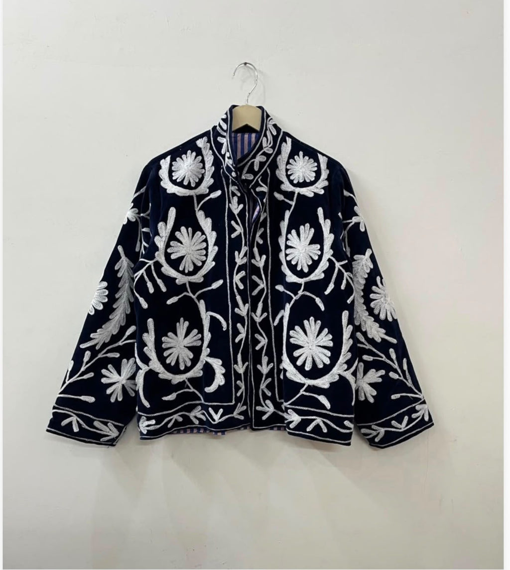 Midnight Bloom Embroidered Jacket